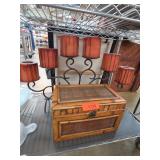 Set of Three 3Pc Lot of Bamboo-Style Metal Stands