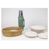 Lot of Royal Doulton Richelieu Basket, Thermos