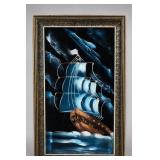 Framed Maritime Sailing Ship Artwork