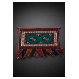 Geometric Woven Textile Pouch with Fringe