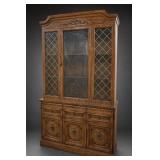 One Carved Wood China Hutch, Needs Glass Shelves