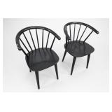 Pair of Black Spindle-Back Armchairs