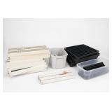 Lot of 19 Plastic Trays, Bins and Tubes