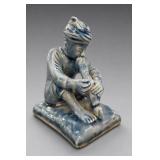Seated Figure Glazed Ceramic Sculpture