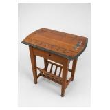 Paint-Decorated Wooden Magazine Table