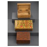 Lot of 3 Decorative Trinket Boxes