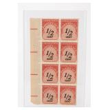 United States Block of Eight Postage-Due Stamps