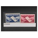 Pair of United States postal Delivery Stamps