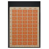 1922 German Reich 500 Mark, 50-Stamp Sheet