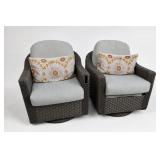 Pair of Rocking and Swivel Patio Chairs