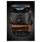 Lot of Sunglasses, 4 Cases, One Ray-Ban Pair