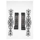 Lot of 4 Black Metal Scrollwork Pieces