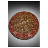 Round Hand-Tufted Floral Wool Rug