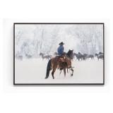 Framed Cowboy Canvas Print