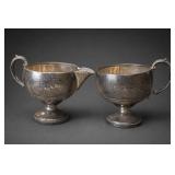 Pair of Sterling Silver Weighted Creamer Bowl Pair