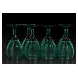 Lot of 8 Green Glass Goblets