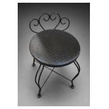 Decorative Black Metal Vanity Stool