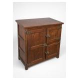 Wooden Paneled-Door Storage Cabinet w Contents