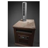 Dark Wood Electric Fireplace Cabinet