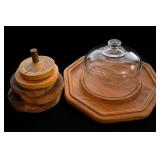 W.R. Vermillion Co Glass Dome and Coasters