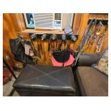Lot of Horse Tack and Storage Ottoman w Contents