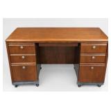 Wooden Six-Drawer Double-Pedestal Desk