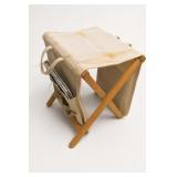 Folding Fabric Storage Hamper with Wood Frame