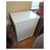 White Rolling Sewing Storage Cabinet w Table