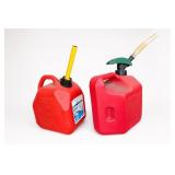 Lot of 2 Red 2-Gallon Plastic Gas Cans
