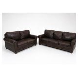 Ashley Brown Loveseat and Three-Seat Sofa Bed