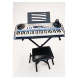 Lot of Casio LK-43 Keyboard, Stand & Bench