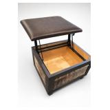 Upholstered Lift-Top Storage Ottoman Bench