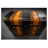 Gorgeous Decorative Curved-Top Steamer Trunk