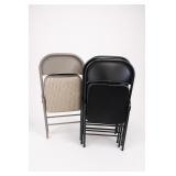 Lot of 4Pc 4 Black & 2 Padded Folding Chairs