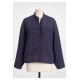 Purple Silk Patterned Jacket, Size L