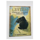 Lester's 1758 Ammunition Advertising Sign