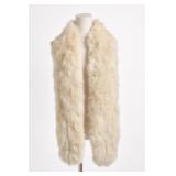 Ivory Fur-Style Stole with Hand Pockets