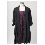 Menï¿½s Black Kimono with Burgundy Lining
