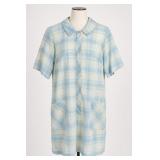 Grace Blue Plaid Short-Sleeve Dress