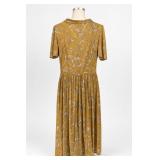 Mustard Paisley Tie-Neck Dress