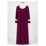 Burgundy Velour Lounge Robe, Small