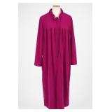 Pearl Fuchsia Zip-Front Robe, Size Large