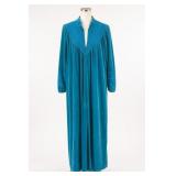 Kingly Teal Velour Lace-Trim Robe Sz Small
