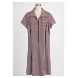 Burgundy & White Geometric Dress