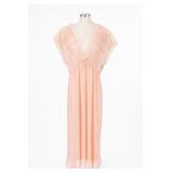 Rikki New York Peach Pink Lace-Trim Long Nightgown