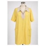 Skimma Yellow Striped Zip-Front Dress, Large