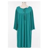 ASTER Teal Pleated-Sleeve Lounge Dress