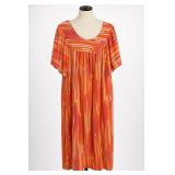 TRACE Hand Made Orange Striped Dress