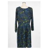 Handmade Blue & Green Floral Dress