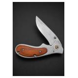Wood-Inlaid Folding Knife